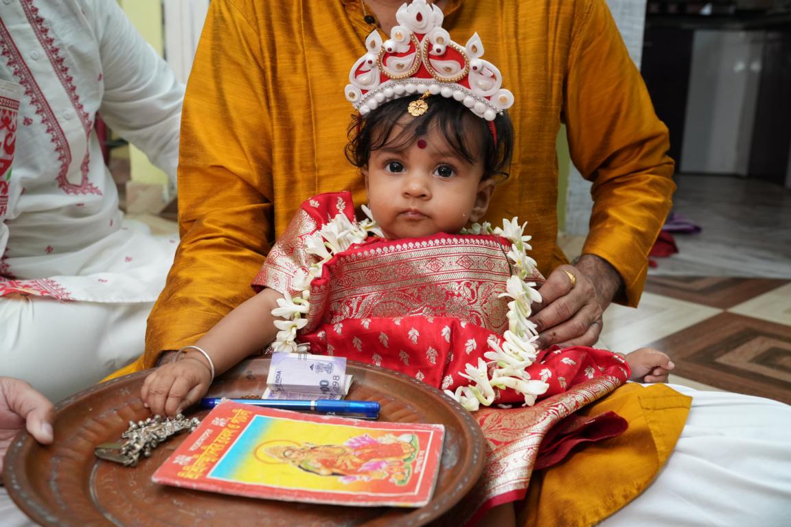 Annaprasan stage and decoration photography in Kolkata by Santanuz Gallery.