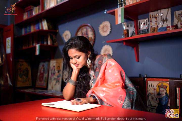 Indoor pre-wedding photography at studio setup by Santanuz Gallery