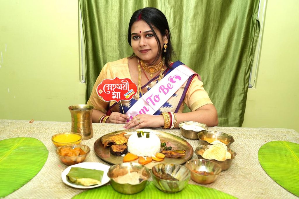 Elders giving blessings during Sadh Bhakshan ceremony