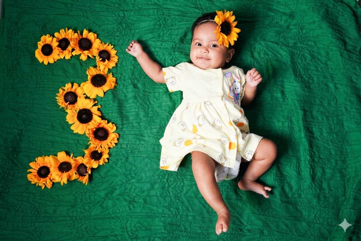 Newborn Photography Kolkata 13 Newborn baby curled up in a rustic wooden basket lined with soft wool.
