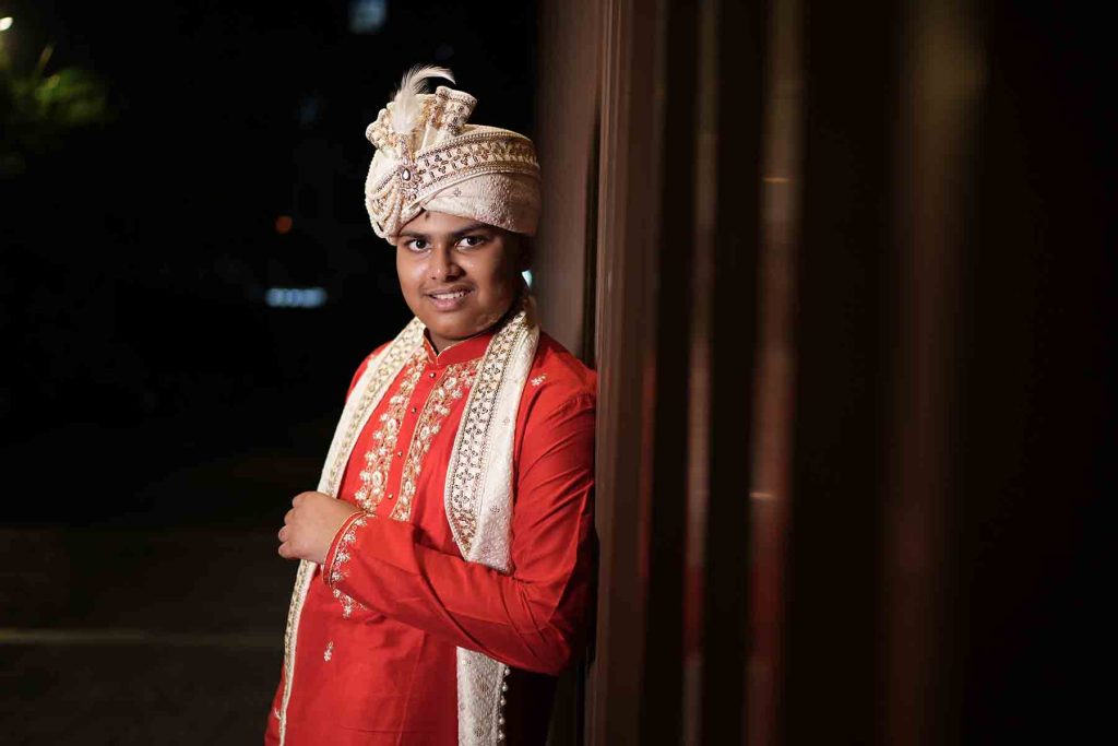 Young boy receiving sacred thread poite ceremony in Tollygunge Kolkata